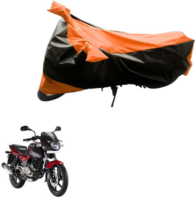 Mdstar Waterproof Two Wheeler Cover for Bajaj(Pulsar 180 DTS-i, Black, Orange)