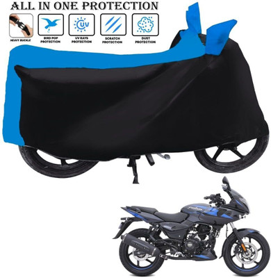 AUTOCAD Waterproof Two Wheeler Cover for Bajaj(Pulsar 220 DTS-i, Black, Blue)