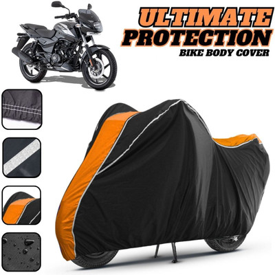 HILLSTAR Waterproof Two Wheeler Cover for Bajaj(Pulsar, Orange, Black)