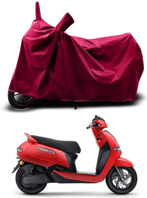 KEDIT Two Wheeler Cover for TVS(iQube Electric, Maroon)