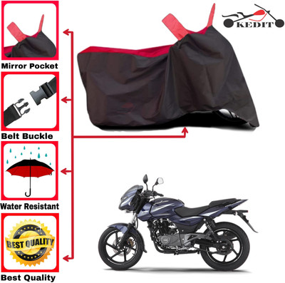 KEDIT Two Wheeler Cover for Bajaj(Pulsar 150 BS6, Red, Black)