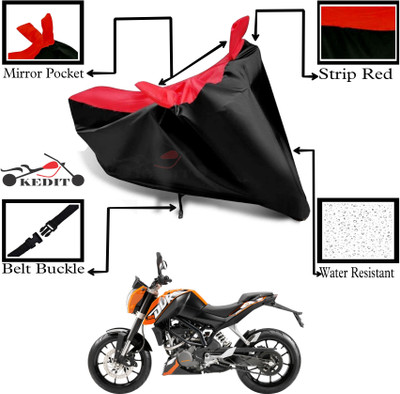 KEDIT Two Wheeler Cover for KTM(125 Duke BS6, Red, Black)
