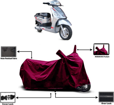 Amexride Two Wheeler Cover for Hero Electric(Electric NYX e5, Maroon)