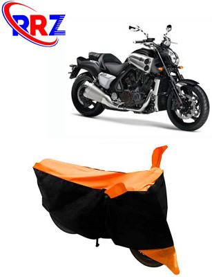 RRZ Waterproof Two Wheeler Cover for Yamaha(VMAX, Black, Orange)