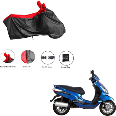 RiderShine Waterproof Two Wheeler Cover for Bajaj(Blade 125, Black, Red)