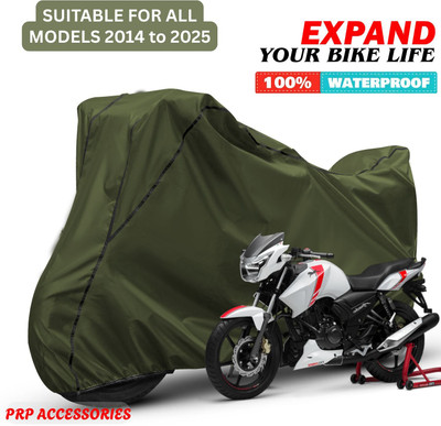 PRPaccessories Waterproof Two Wheeler Cover for TVS(Apache RTR 160, Green, Black)