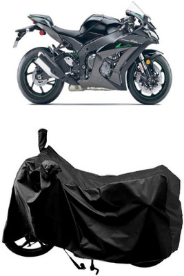AutoKick Two Wheeler Cover for Kawasaki(Ninja ZX-10R SE BS6, Black)