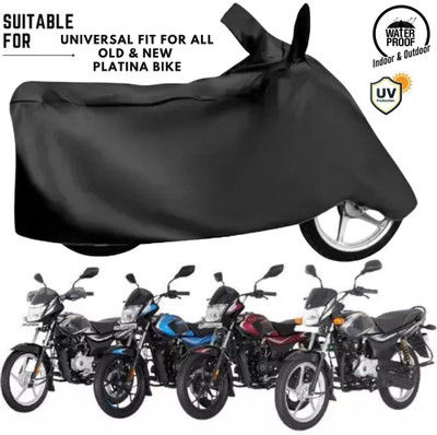 MADAFIYA Waterproof Two Wheeler Cover for Bajaj, Universal For Bike(Platina, Black)