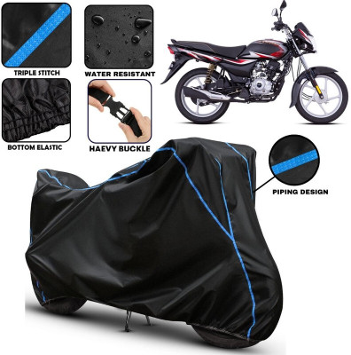 kerwa Waterproof Two Wheeler Cover for Bajaj(Platina 100, Black, Blue)