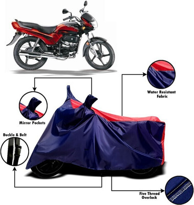 DeepShakshi AUTOMOTIVE Two Wheeler Cover for Hero(Passion Plus, Red, Blue)