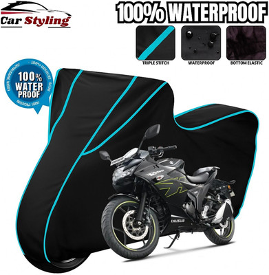 Car Styling Waterproof Two Wheeler Cover for Suzuki(Gixxer, Black, Blue)