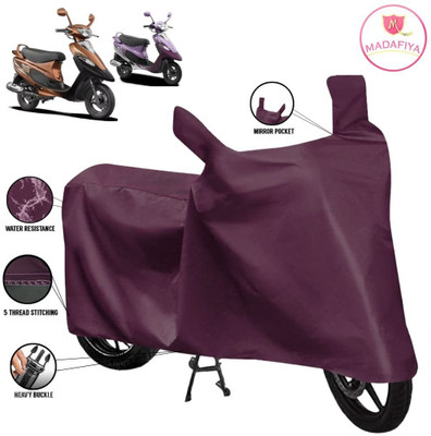 MADAFIYA Waterproof Two Wheeler Cover for TVS(Scooty Pep+, Maroon)