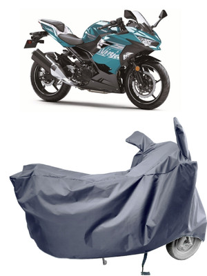 Amexride Two Wheeler Cover for Kawasaki(Ninja 400 BS6, Grey)