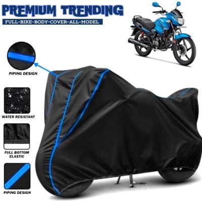 MWBB Two Wheeler Cover for Hero(Glamour FI, Black, Blue)