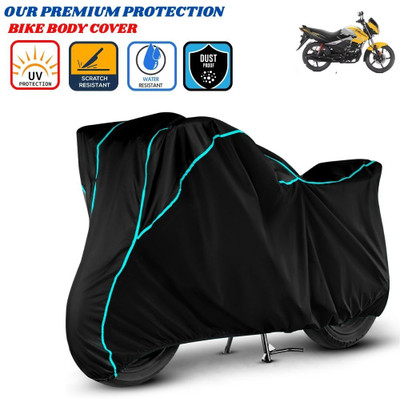Delphinium Waterproof Two Wheeler Cover for Hero(Passion Pro, Black)