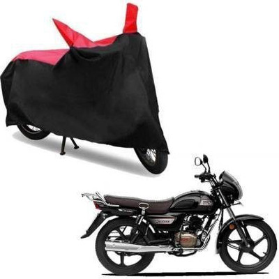 DeepShakshi AUTOMOTIVE Waterproof Two Wheeler Cover for TVS(Radeon, Black, Red)