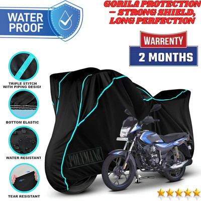 POLYMAXX Waterproof Two Wheeler Cover for Bajaj(Platina, Black, Blue)