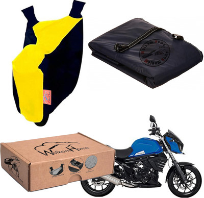 WolkomHome Waterproof Two Wheeler Cover for Mahindra(Mojo UT 300, Yellow, Blue)