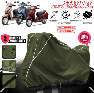 OliverX Waterproof Two Wheeler Cover for Honda(Activa, Green, White)