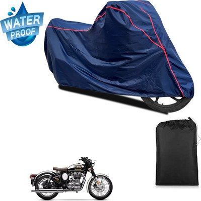 PAGORA Waterproof Two Wheeler Cover for Royal Enfield(Classic Chrome, Blue)