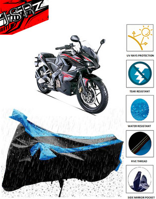J S R Waterproof Two Wheeler Cover for Bajaj(Pulsar RS 200, Blue)