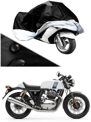 AutoTiger Two Wheeler Cover for Royal Enfield(Continental GT, Silver, Black)