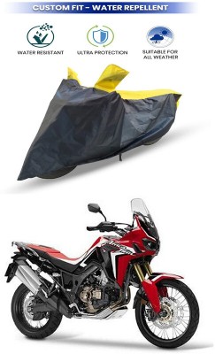 RWT Two Wheeler Cover for Honda(CRF1000L Africa Twin, Yellow, Grey)