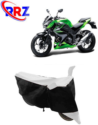 RRZ Waterproof Two Wheeler Cover for Kawasaki(Z250, Black, White)