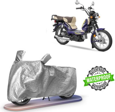 ROYAL AUTO MART Waterproof Two Wheeler Cover for TVS, Universal For Bike(XL 100, Silver)