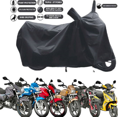 smwzxyu Waterproof Two Wheeler Cover for Hero, Bajaj, TVS, Royal Enfield(Hunter 350, Black)