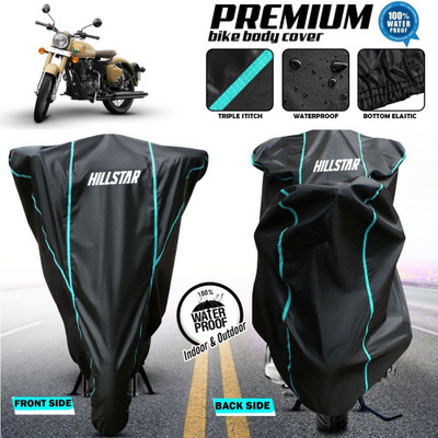 AutoGalaxy Waterproof Two Wheeler Cover for Royal Enfield(Classic 350, Black)