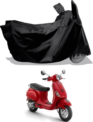 Amexride Two Wheeler Cover for Piaggio(Vespa LX 125, Black)