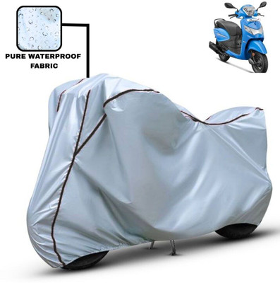 Delphinium Waterproof Two Wheeler Cover for Hero(Pleasure, Silver, Black)