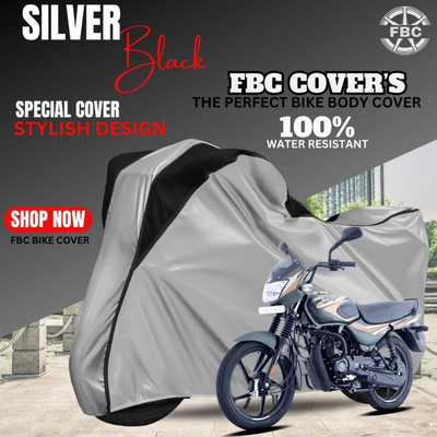 AutoGalaxy Waterproof Two Wheeler Cover for Bajaj(CT 100, Black, Silver)