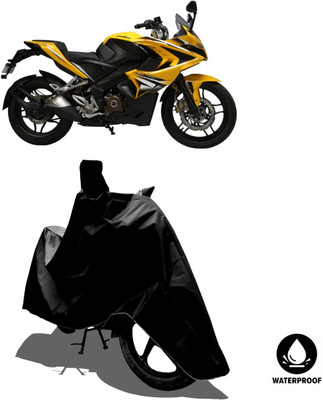 Amexride Waterproof Two Wheeler Cover for Bajaj(Pulsar SS400 BS6, Black)