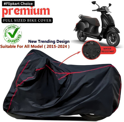 Pagwin Waterproof Two Wheeler Cover for Bajaj(Chetak, Black, Red)