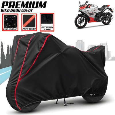 Mwiss Waterproof Two Wheeler Cover for Suzuki(Gixxer SF, Black, Red)