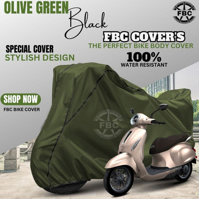 AUTOCAD Waterproof Two Wheeler Cover for Bajaj(Chetak, Green)