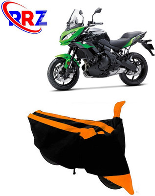 RRZ Waterproof Two Wheeler Cover for Kawasaki(Versys 650, Black, Orange)