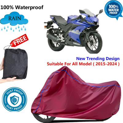 AUTOCAD Waterproof Two Wheeler Cover for Yamaha(R15S, Maroon)