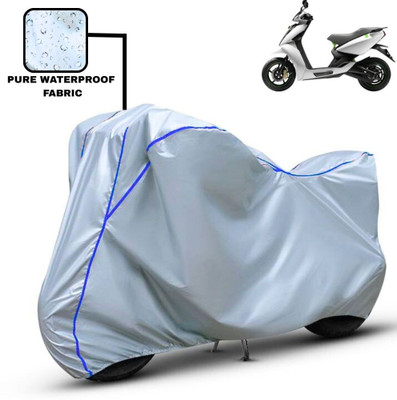 Delphinium Waterproof Two Wheeler Cover for Ather(450 X, Silver, Blue)