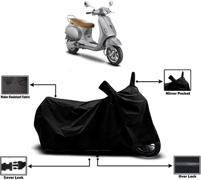 Amexride Two Wheeler Cover for Vespa(VXL 125 BS6, Black)