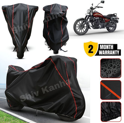 Shiv Kanha Waterproof Two Wheeler Cover for Bajaj(Avenger, Black, Red)