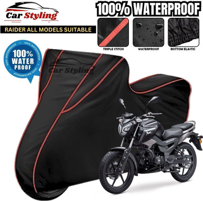 Car Styling Waterproof Two Wheeler Cover for TVS(Raider, Black, Red)