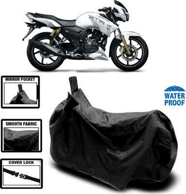 HWSXQAE Waterproof Two Wheeler Cover for Universal For Bike(Apache RTR 160, Black)