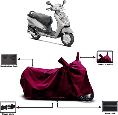 Amexride Two Wheeler Cover for Hero(Duet VX 110CC, Maroon)