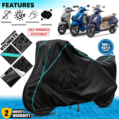 AutoGalaxy Waterproof Two Wheeler Cover for TVS(Jupiter 125, Black, Blue)