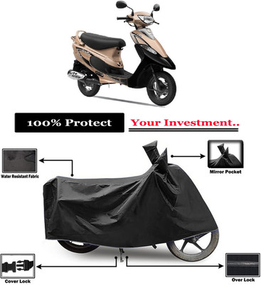 Amexride Two Wheeler Cover for TVS(Scooty Pep+, Black)