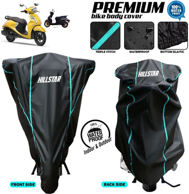 AutoGalaxy Waterproof Two Wheeler Cover for Yamaha(Fascino 125, Black)