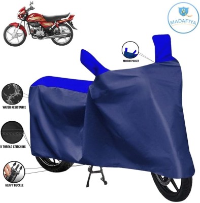 MADAFIYA Waterproof Two Wheeler Cover for Hero(CD deluxe, Blue, Multicolor)